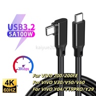 5m   USB 3.2  Gen2 20Gbps 4K@60Hz 100W PD Fast Charging Cord USB C to Type C Data Cable Elbow  VR Li