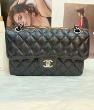 Chanel Classic Flap CF23 荔枝皮 Black/銀扣