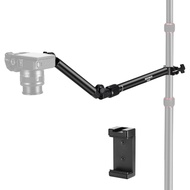 Neewer Braccio di supporto per fotocamera con clip, 56 cm, 180° e 360°, braccio flessibile a 2 sezio