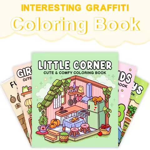 1/2Pcs Interesting Graffiti Coloring Book for Adults and Teens Featuring Adorable Creatures in Cozy 