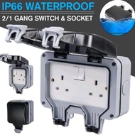 MIKA MK881 / MK882 IP66 13A 1 Gang / 2 Gang Weatherproof Outdoor Switched & Socket