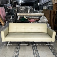Ghế Sofa Bed Có Tay Vịn ( Ghế Giường Thông Minh Đa Năng) Gấp Gọn Dài 1m9 Màu Trắng Kem Chất Vải Nhun