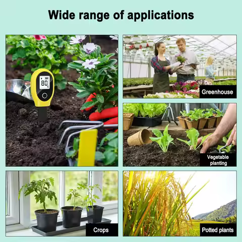 Soil Moisture Detector Tester Digital LCD Soil Moisture Meter Hygrometer Moisture Sensor for Indoor 
