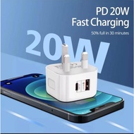 Olyby PD 20W USB Adapter Fast Charger QC3.0 Changer Type C Plug For Iphone PD快充充电器