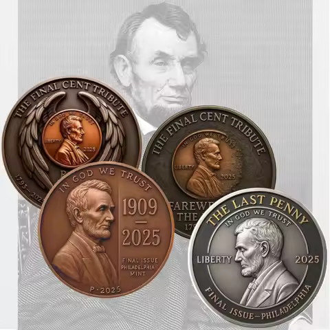 1909–2025 The Final Cent Lincoln Colorful Commemorative Coin 18 Types Final Penny Lincoln Metal Coin