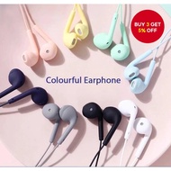 Macaron Earphones 3.5mm Wired Colorful Headphones Noise Reduction Cartoon HIFI Stereo Sound Quality 