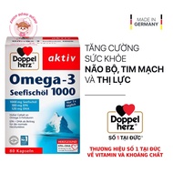 Omega 3 DHA EPA Supplement - DoppelHerz Aktiv Omega-3 1000mg, Box Of 80 Tablets, Domestic Germany
