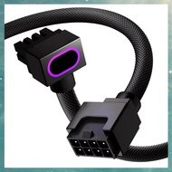 【T Q L I】 CPU8PIN ARGB PC Cable with 5V 3Pin Extension, 18AWG 90° Right-Angle Design Male-To-Female 
