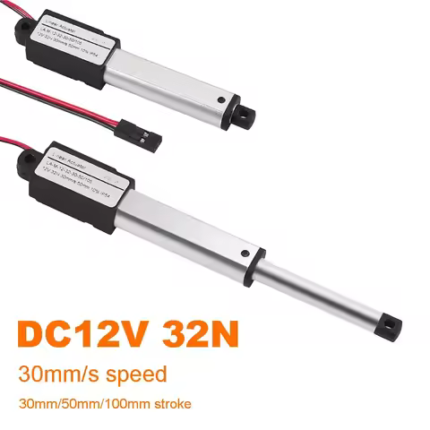 DC 12V 32N 30mm/s Speed Mini Linear Actuator Motor 30mm 50mm 100mm Stroke Linear Actuator Motor Driv