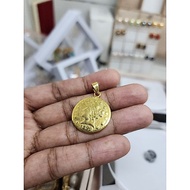 24k gold plated small coin pendant