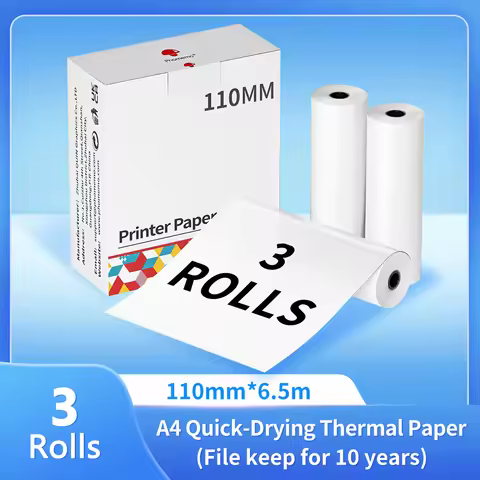 Phomemo Thermal Paper 50/80/110mm A4 Letter Size M08F M832 M834 M835 Printer Quick-dry Continuous Th