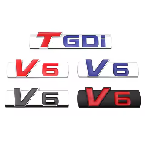 3D Metal TGDI V6 Logo Car Side Emblem Sticker Rear Trunk Badge for Geely Coolray Emgrand GX3 MK CK E