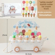 New store opening 50% discount for only three daysKids Wooden Ice Cream Cart Role Playing Game Prete