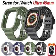 Silicone Strap Band with Protector Case for iWatch Ultra 49mm