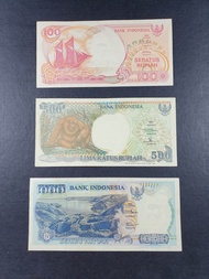 Uang Kuno Indonesia 100 , 500 , 1000 Rupiah Tahun 1992 Set