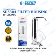 Stainless Steel Filter Housing Set with Ceramic Filter 10 Inch - SUS304 Ceramic Filter Casing Counte