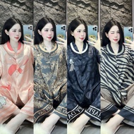 HCM HCM HCM | Women's long-sleeved pajamas with printed cucki collar