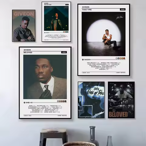 R&B Singer Giveon 2025 New Beloved Classic Music Album Tracklist Poster Printed Canvas Painting Wall