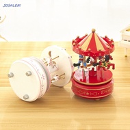 JOSALEM Carousel Music Box, Christmas Carousel Wooden Rotating Wooden Music Box, Christmas Horse Car