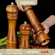 APPKER Solid Wood Manual Grinder Salt Pepper Mill Spice Bottle  Salt Pepper Manual Grinder Lada Hitam Wood Grinder Adjustable Pengisar Lada Garam Manual Grinder