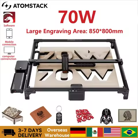 ATOMSTACK A70 MAX 70W Autofocus Laser Engraving Cutting Machine 850*800mm Desktop CNC Laser Engraver