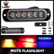 ♛COLIGHT 6 LED/12LED  Light Ultra-thin Warning Light Motorcycle Pickup Flashing 12-24v Universal Str