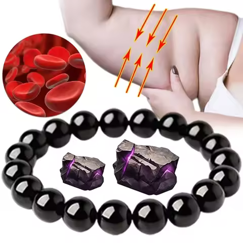Black Obsidian Natural Stone Bracelets Fat Relief Promote Blood Circulation Anti Anxiety Weight Loss