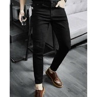 Korean style black + blue wide leg jeans 202 can be viewed d45