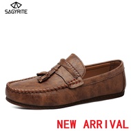 SAGYRITE Kasut Kulit Lelaki Men S Loafer Casual Leather Boat Driving Shoes Slip On Men Loafers