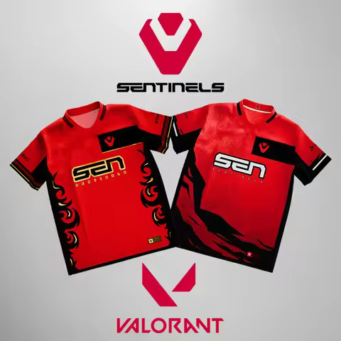 Esports Club Sentinels 2025 Jersey Uniforms Valorant Professional League VCT SEN Player Uniform Men'
