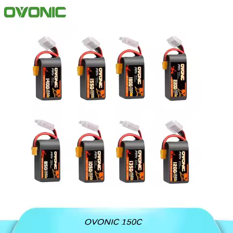 OVONIC 3s 4s 6s Lipo Battery 150C 650mAh -1600mAh Lipo Battery with XT30/XT60 Connector for RC FPV R