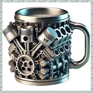 [h5bl3j6wj.ph] V6 Engines Stainless Steel Cup Coffee Mug Car Coffee Cup with Insulated Handle for Ca