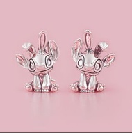 Disney Lilo & Stitch 史迪仔安琪扮嘢小魔星兔耳坐姿情侶款925純銀防水防敏感代購Pandora同款手鏈適用手鍊串珠charms吊飾