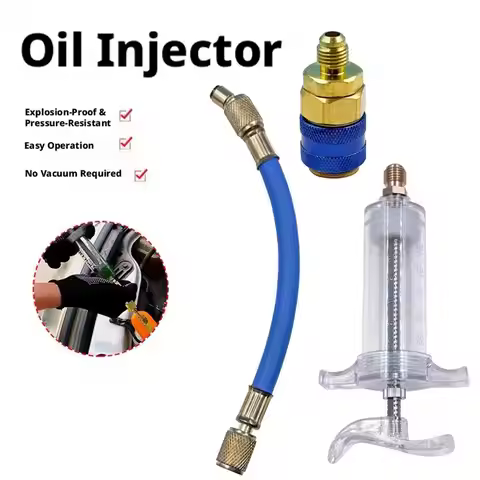 30ml Car A/C Oil Dye Injector Low Side Coupler Adapter 1/4 Refrigerant Filling Tool Explosion-Proof 
