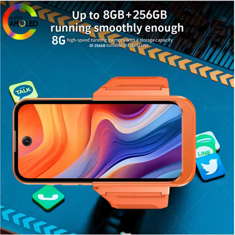 Q333 Android 12.0 Mini Smart Watch Phone 3.97 Inches 8GB RAM 256GB ROM Dual SIM Standby Play Store 3