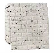 Wallpaper Dinding 3D Foam Bata Motif Star Waterproof Brick Sticker