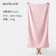 三利新疆棉浴巾A类加厚纯棉男女家用吸水成人高档大浴巾 粉色
