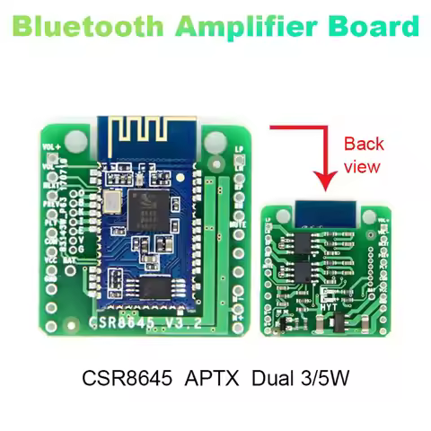 E-Easy To Use-Bluetooth Amplifier Board Module 5.0 Audio Receiver CSR8645 APTX Dual 5W Speaker Audio