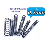 65Mn spring steel compression spring d0.2mm * OD1.5-3mm * L5-50mm strong pressure, return spring, co