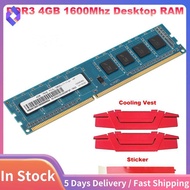 4GB DDR3 1600Mhz RAM Memory+Cooling Vest 1RX8 PC3L-12800U Ram 240Pins 1.35V CL11 DIMM Desktop Ram fo