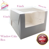 CAKE BOX WINDOW 8X8X6  KOTAK KEK | PLAIN CAKE BOX WITH WINDOW KOTAK KEK PUTIH |L Sharp Widow