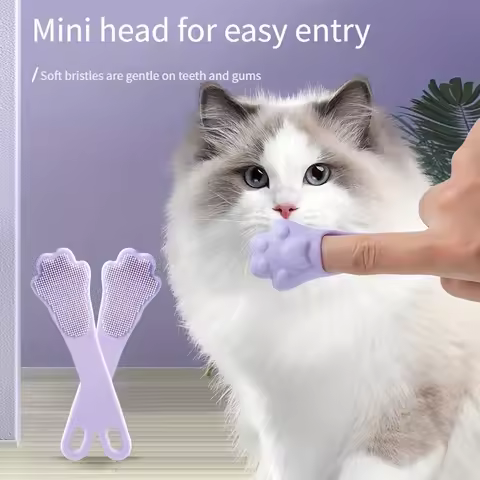 2Pcs/Pack Dog Super Soft Double Finger Toothbrush Pet Teeth Clean Bad Breath Care Silicone Tooth Bru