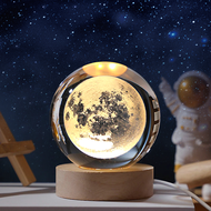 ลูกบอลคริสตัลรูปดวงจันทร์3D ระบบสุริยะจักรวาลลูกบอลเรืองแสงส่องสว่างส่องสว่างส่องสว่างส่องสว่างลูกบอลหิมะแก้วทรงกลมสำหรับตกแต่งเดสก์ท็อปบ้าน