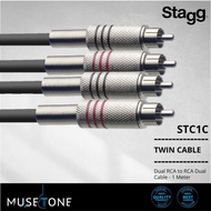 Stagg STC1C Dual RCA to RCA Dual Cable - 1 Meter Black