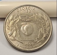 少見硬幣--美國1999年25美分-50州紀念幣-喬治亞州 (United States 50 State Quarters-1999Georgia )