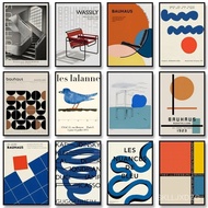 Geometric Bauhaus Exhibition Posters Bauhaus Movement Print Minimalist Abstract Wall Art Canvas Pain