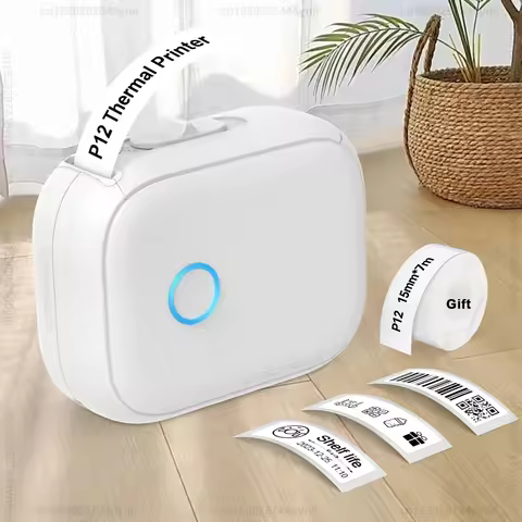 P12 Label Maker Mini Portable Thermal Label Printer Similar as D11 D110 D101 Marklife P12 Label Mach