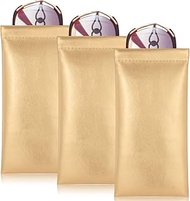 Large Sunglasses Pouch for Women Oversized Eyeglass Sleeve Soft PU Leather Squeeze Top Holder Big Sh