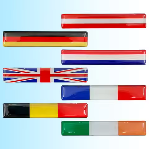 3D National Flag Reflective Car Motorcycle Sticker Austria Belgium France Germany Ireland Netherland