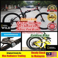 Bicycle Begasso 24/26 Inch Full Double Suspension Foldable Bike Folding Bike Mountain Bike Basikal Shimano MTB 21 Speed